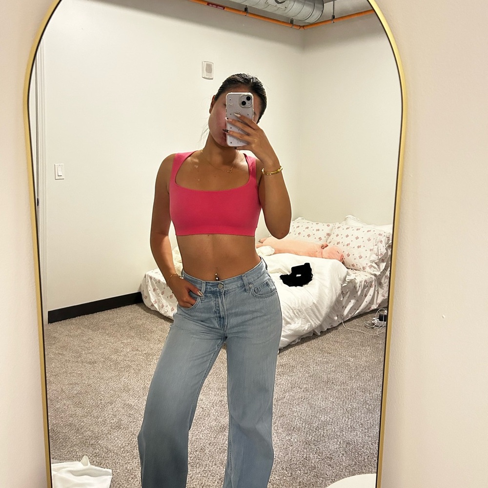 Urban Outfitters Pink Ribbed Crop Top/Bra